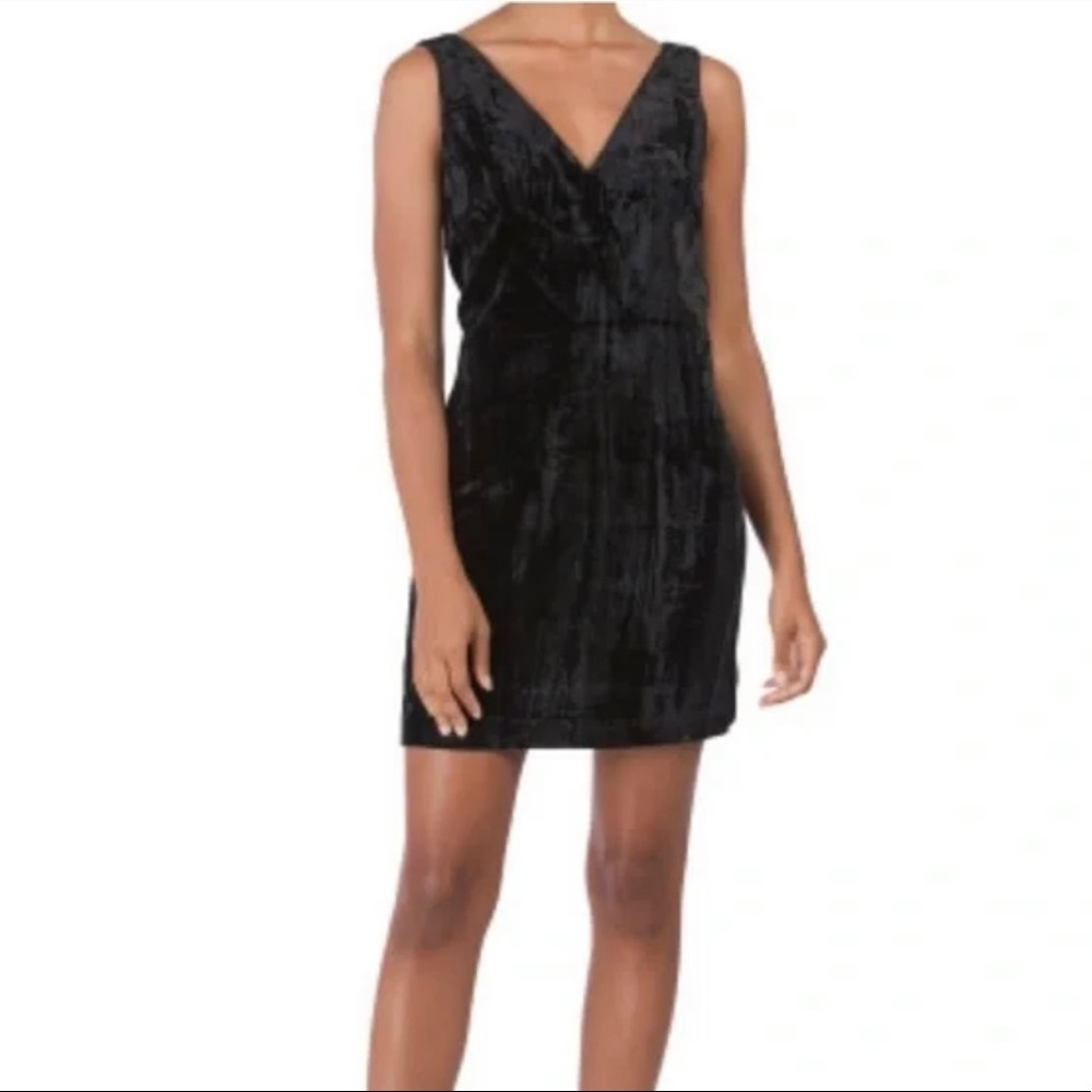 French Connection Black Velvet Bodycon Dress